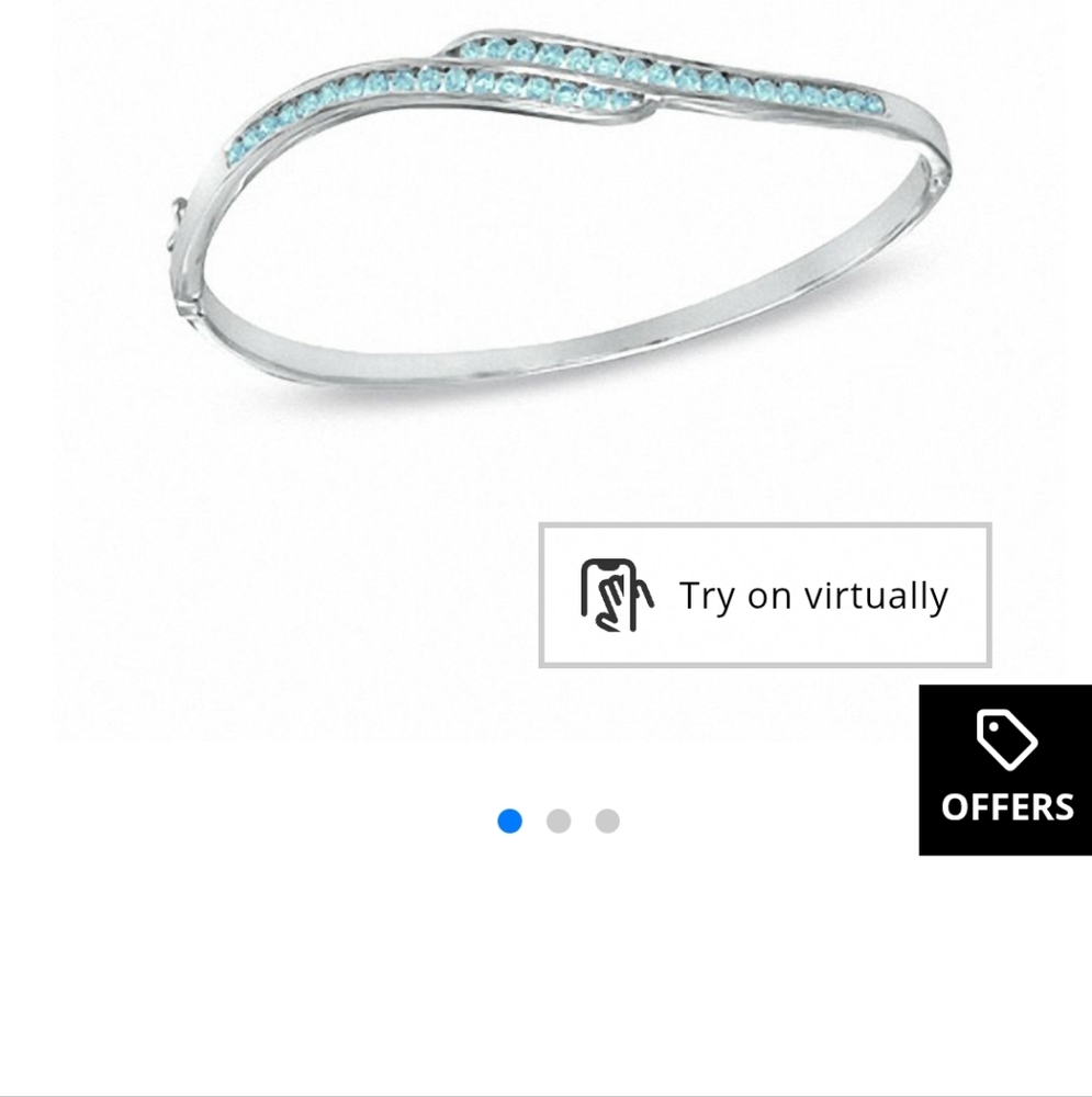 Elegant Sterling Silver and Blue Topaz Bangle Bracelet